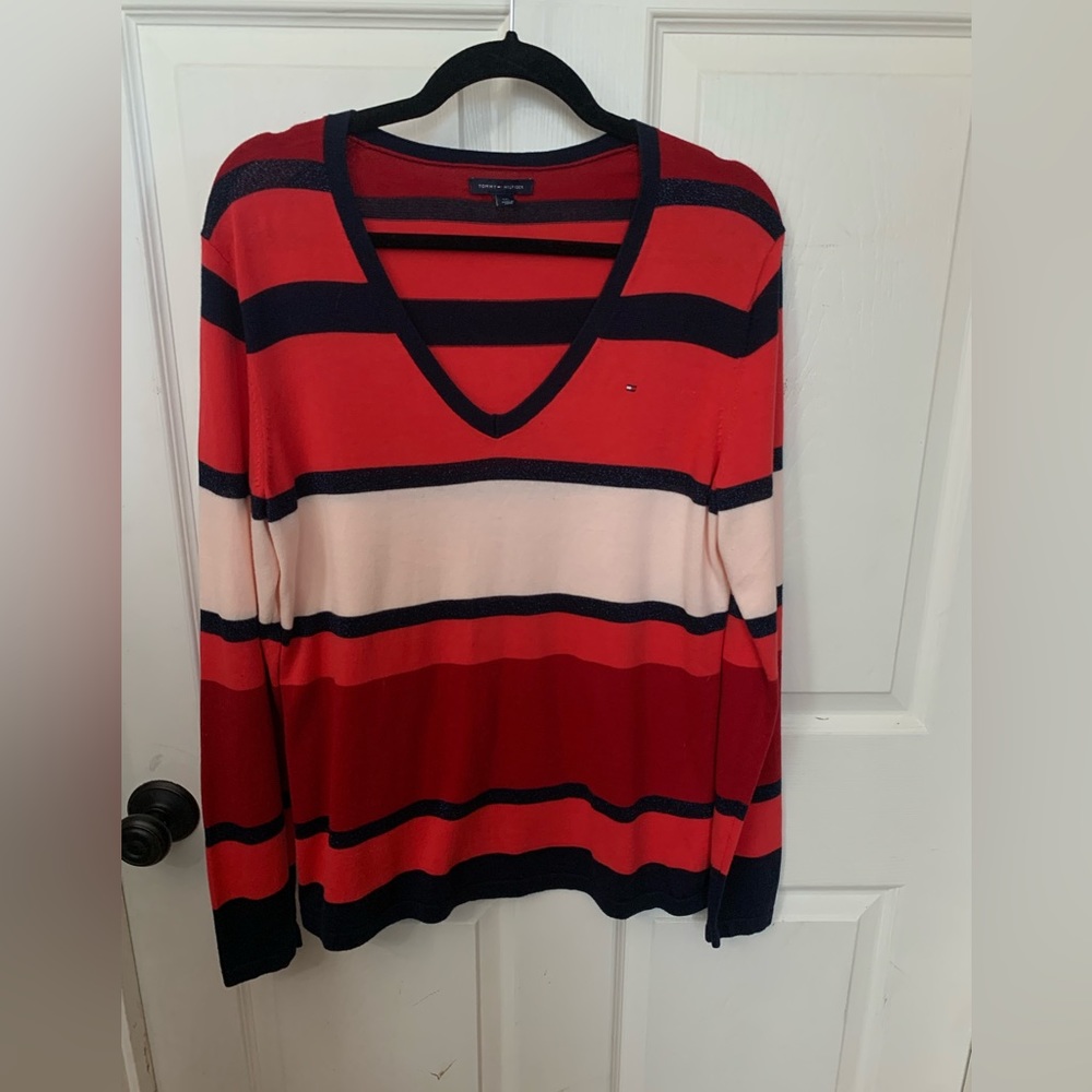 Tommy Hilfiger stripped sweater.  Size Large